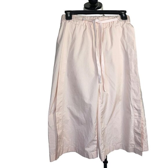 Vince Womens Culottes Crop Pants Size XS Tulip Pink Side Slit Cotton High Rise